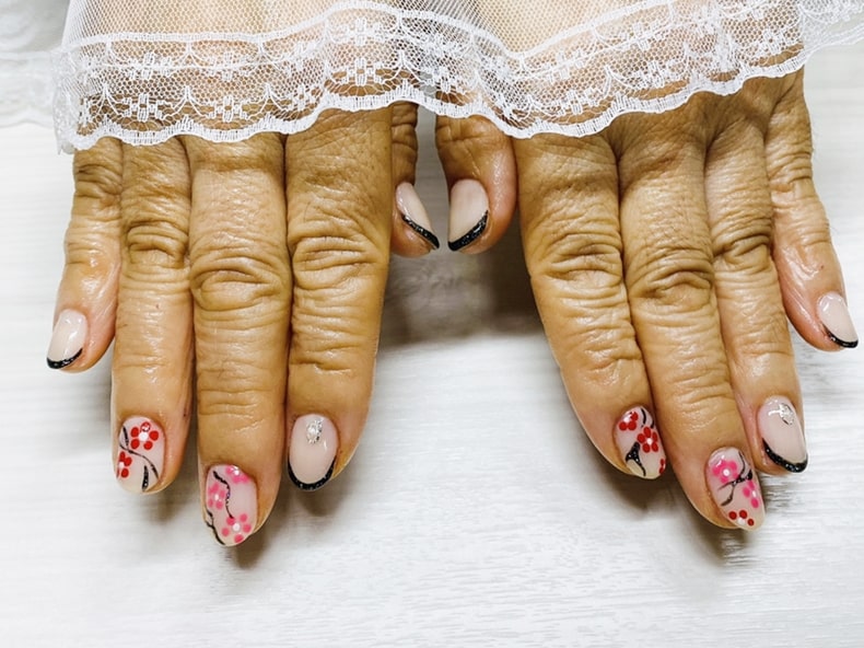 お客様の声 口コミ 東大阪市ネイルサロン 4週間長持ち 自爪に優しいエムズネイルセイラ